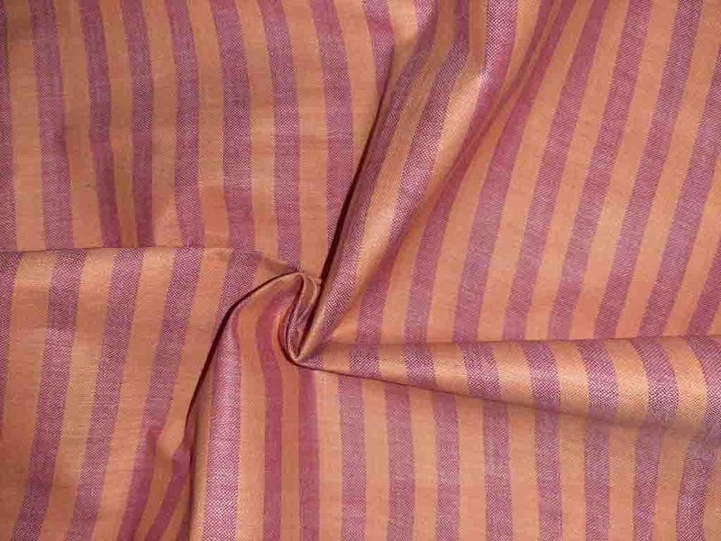 Red Violet Yellow Stripes Printed Cotton Fabric