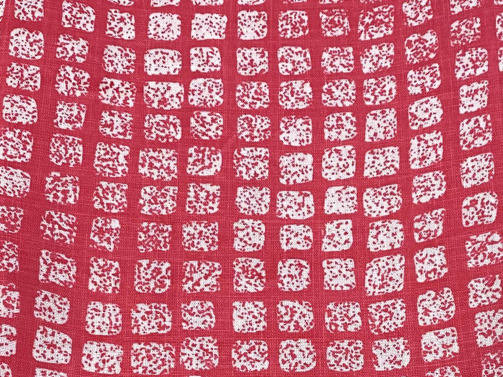 Pink White Geometric Printed Pure Cotton Fabric