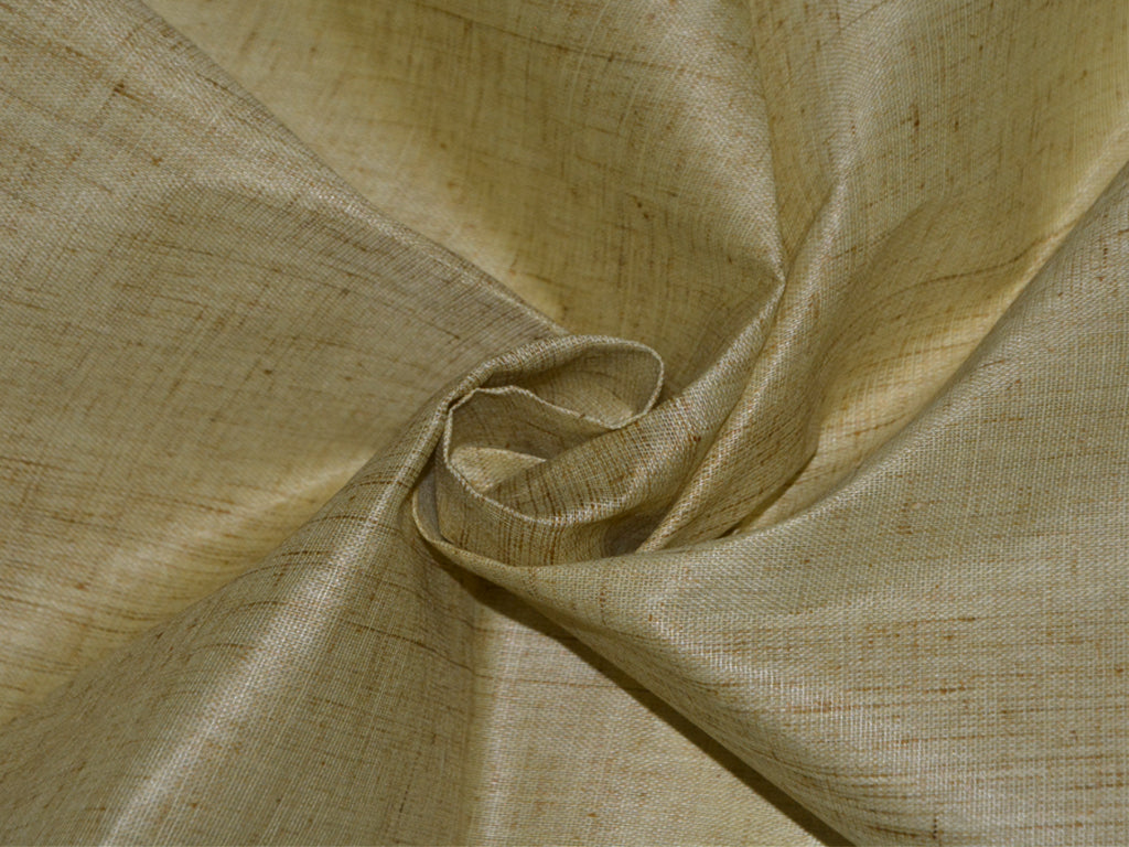 Dark Khakhi Shaded Plain Cotton Linen Fabric