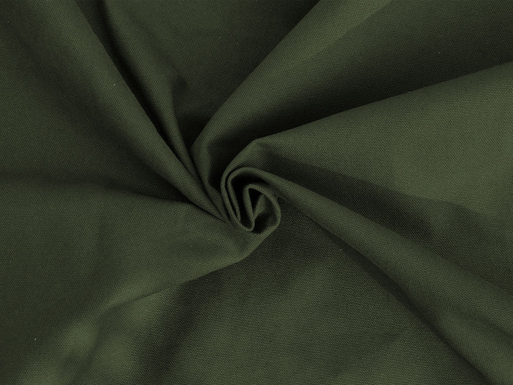 Dark Olive Green Plain Heavy Cotton Canvas Fabric (AZO Free)