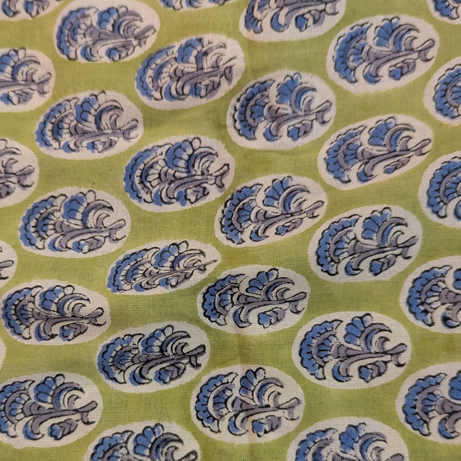 Precut Paisley Buti Design Cotton Block Print Fabric