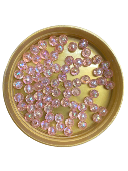 Pink Trans One Hole Plastic Beads