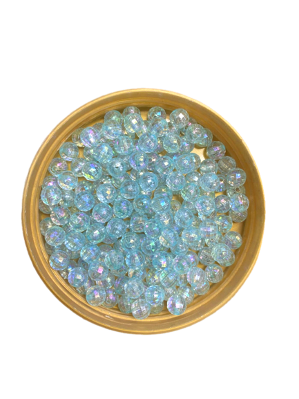 Blue Trans One Hole Plastic Beads
