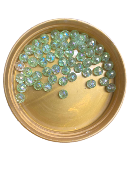 Green Transparent One Hole Plastic Beads