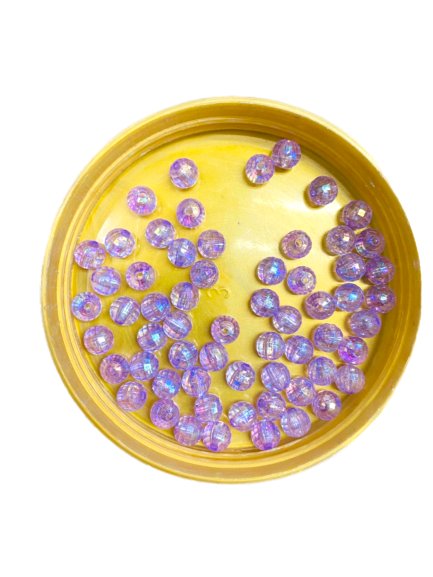Purple Transparent One Hole Plastic Beads