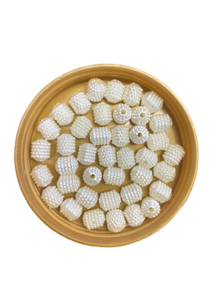 White Mini Cylinder Plastic Pearl