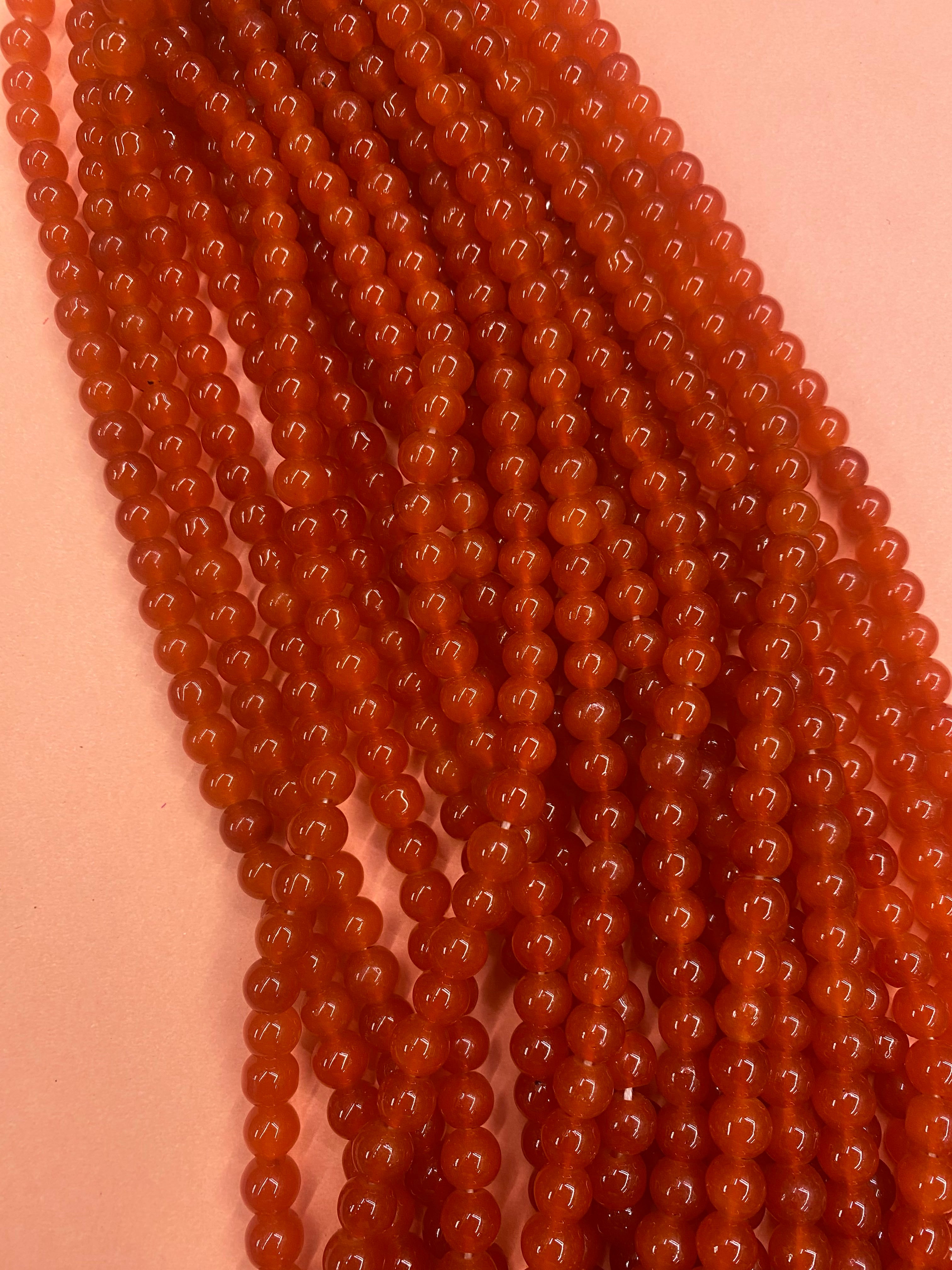 Orange Plastic Pearl Beads