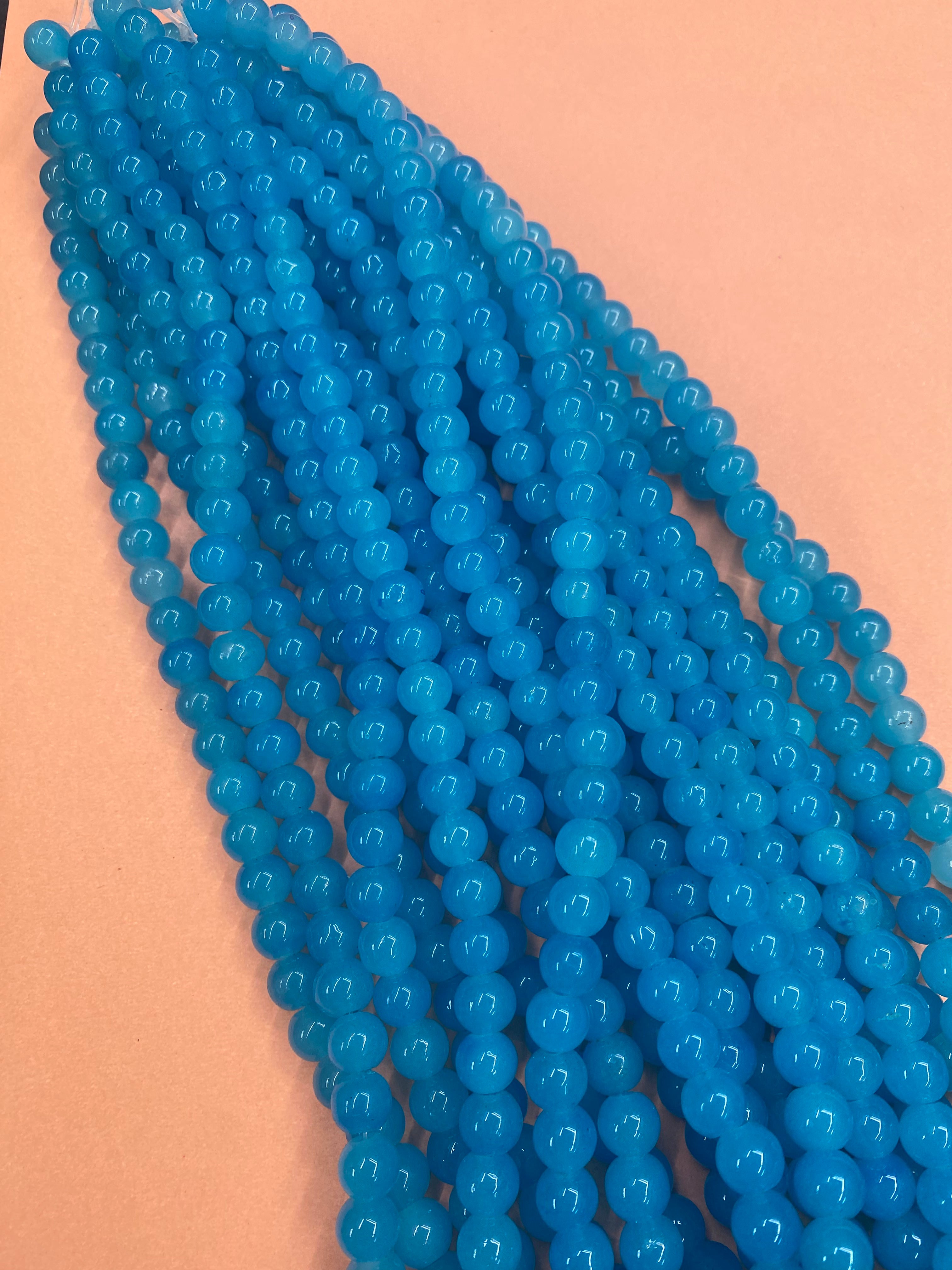 Sky Blue Plastic Pearl Beads