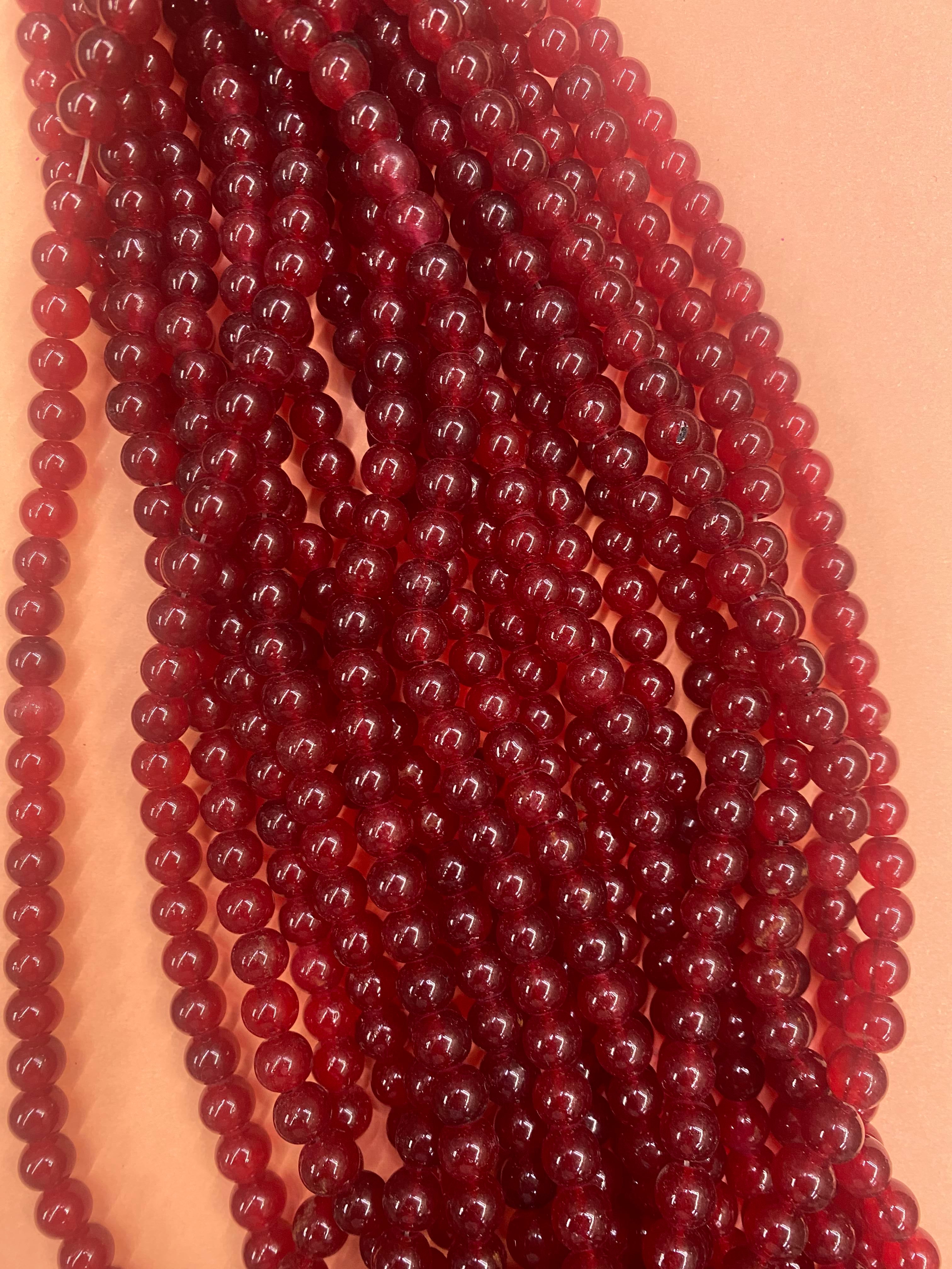 Maroon Plastic Pearl Beads