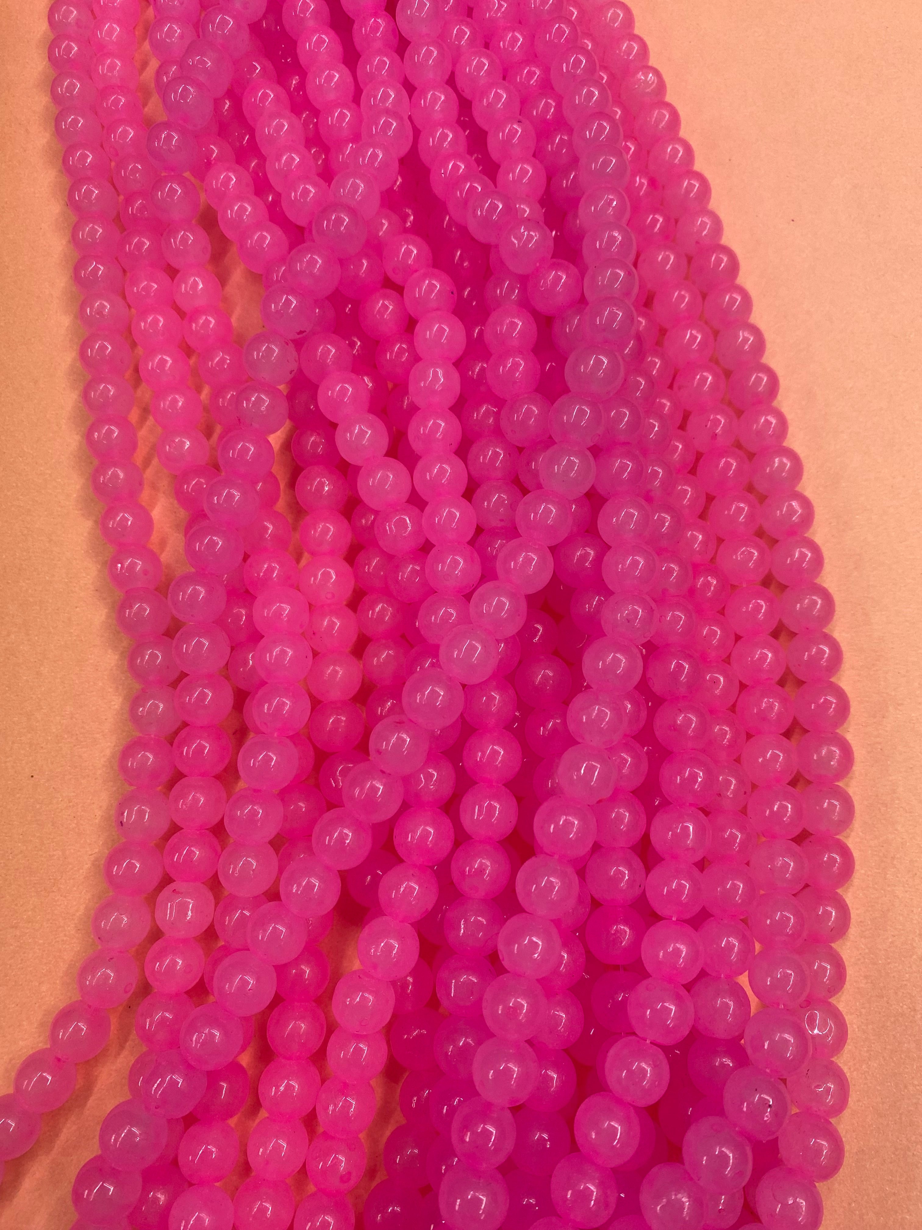 Pink Plastic Pearl Beads