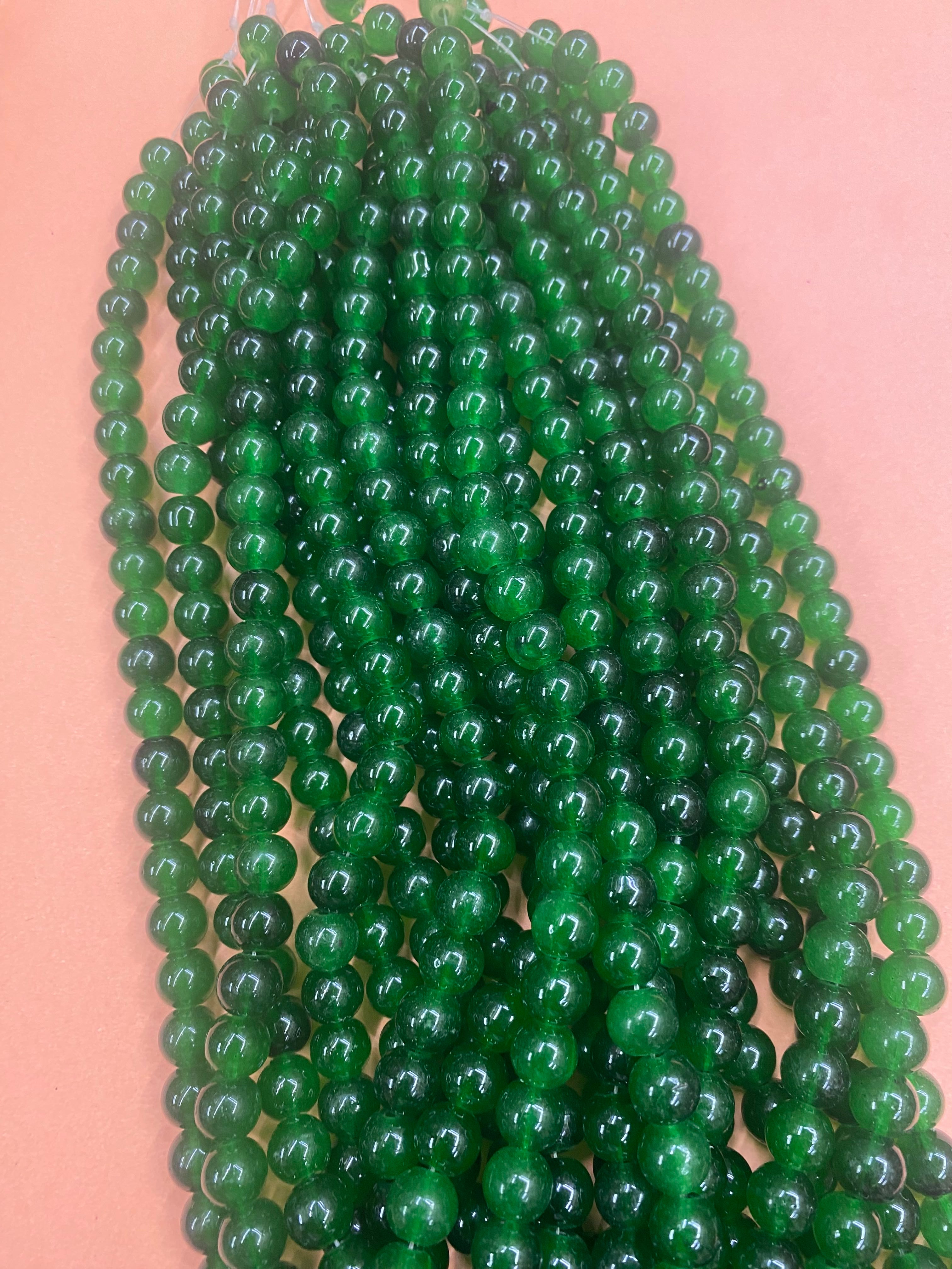 Emerald Green Plastic Pearl Beads