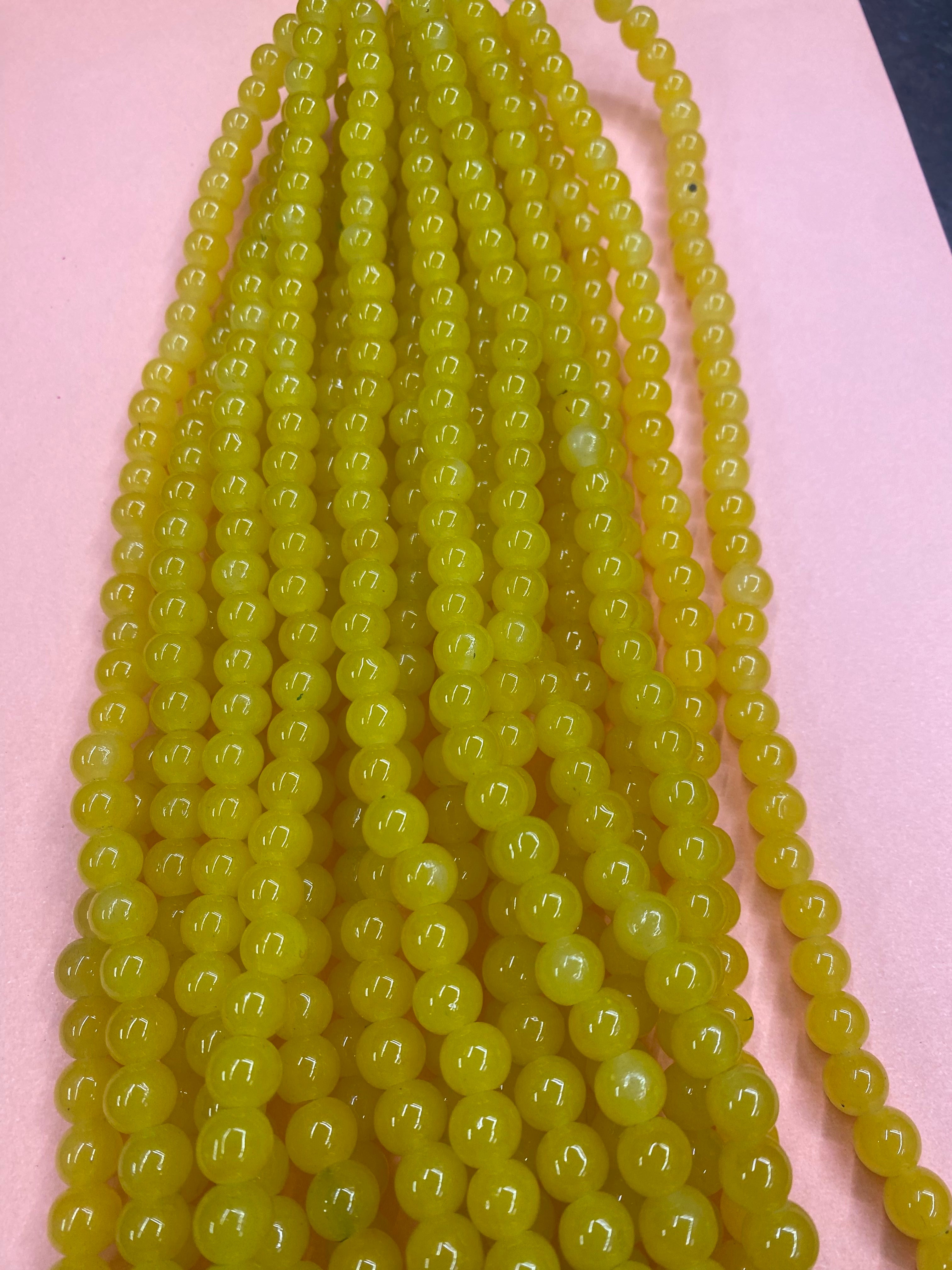 Yellow Plastic Pearl Beads