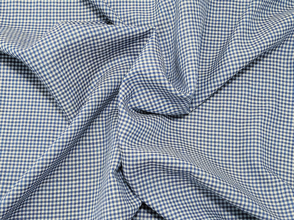 Handwoven 100% Checks Blue Wool