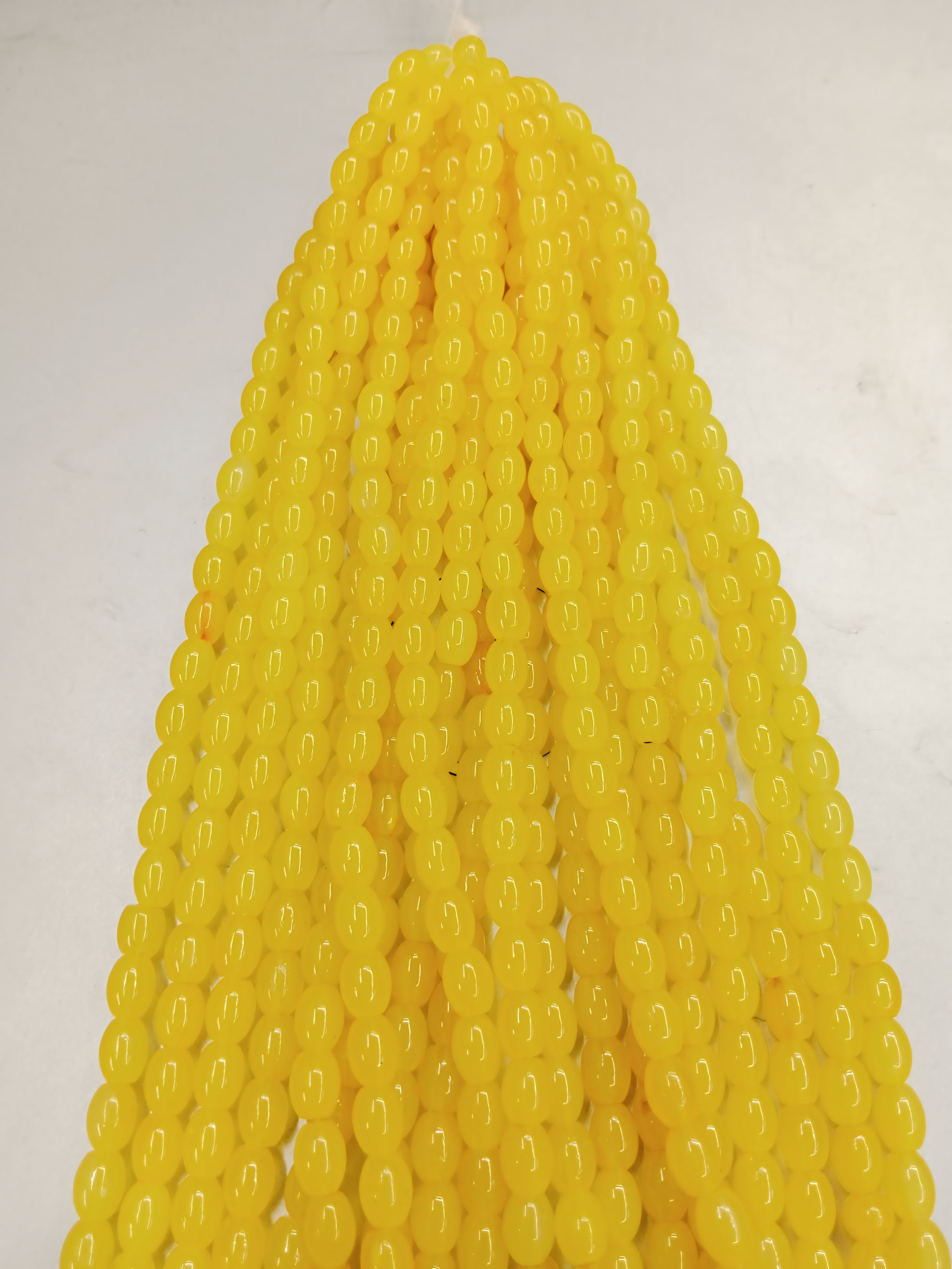 Yellow Oval Glass Pearl