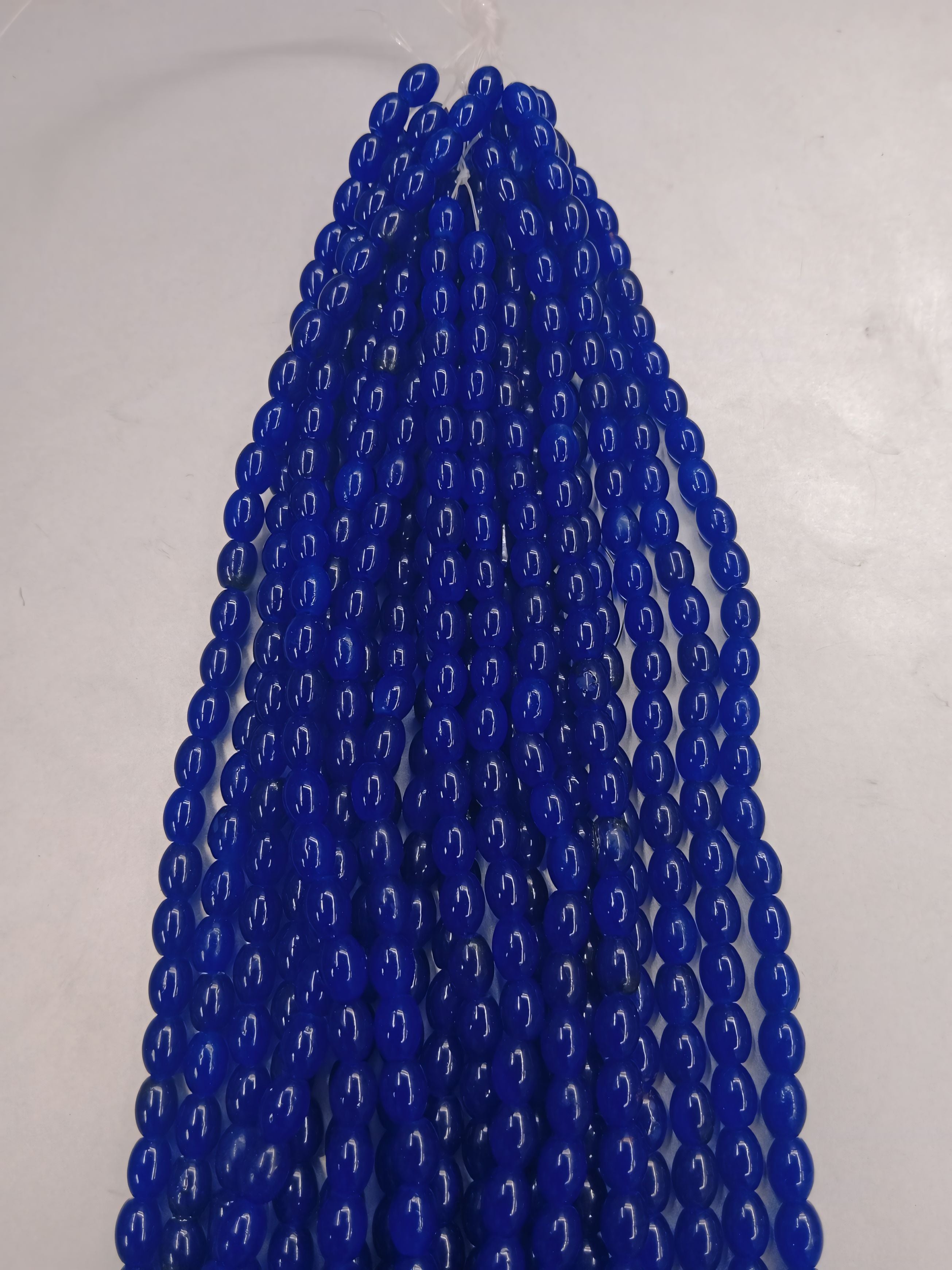 Oval Ink Blue Glass Pearl