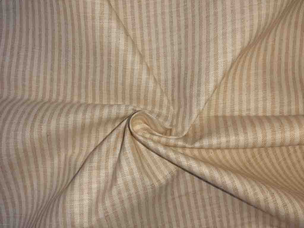 Precut Of 2.5 Meter Biscuit Brown White Stripes Winter friendly  Cotton Fabric